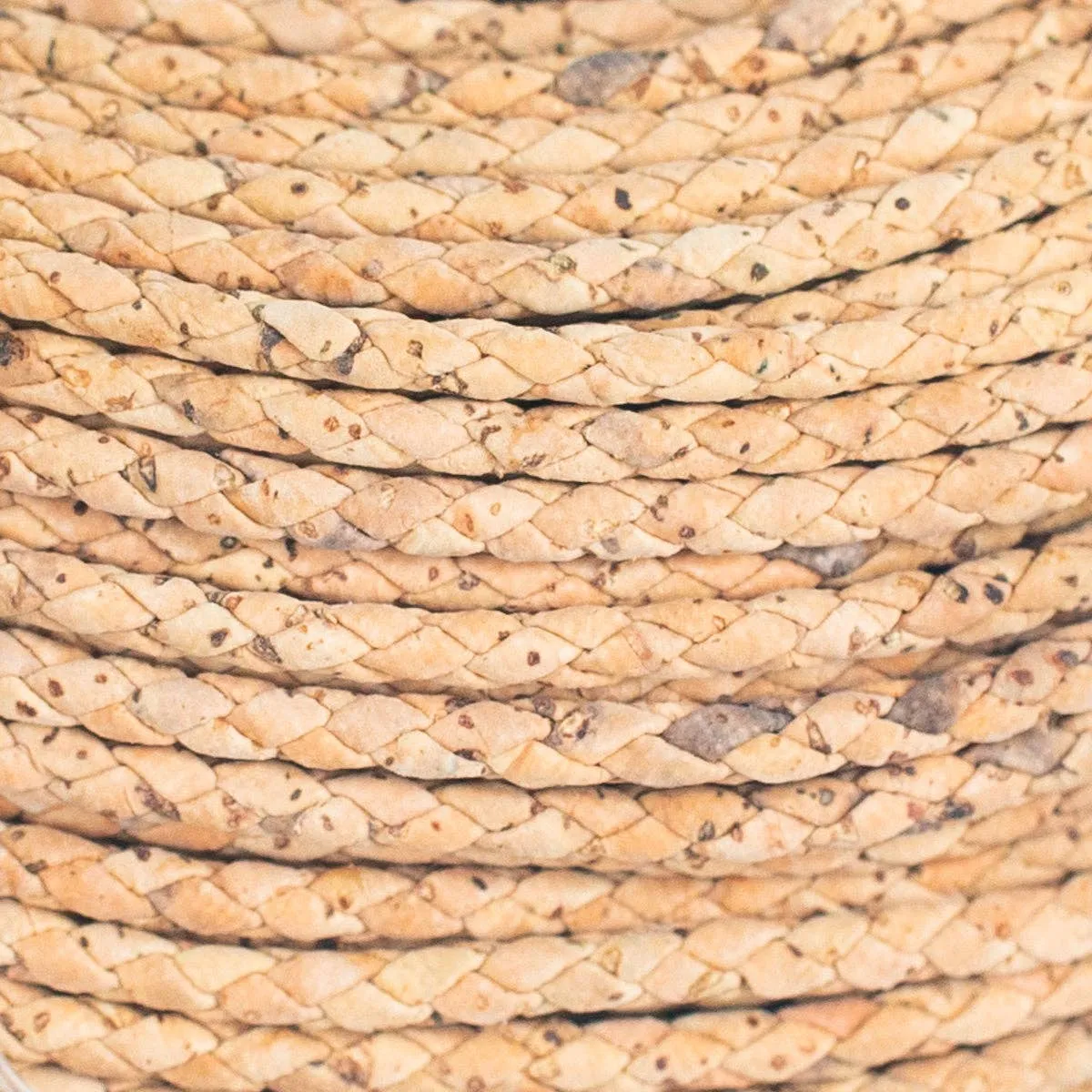 3mm Braided Natural Cork Cord Handcrafted Jewelry Components COR-173