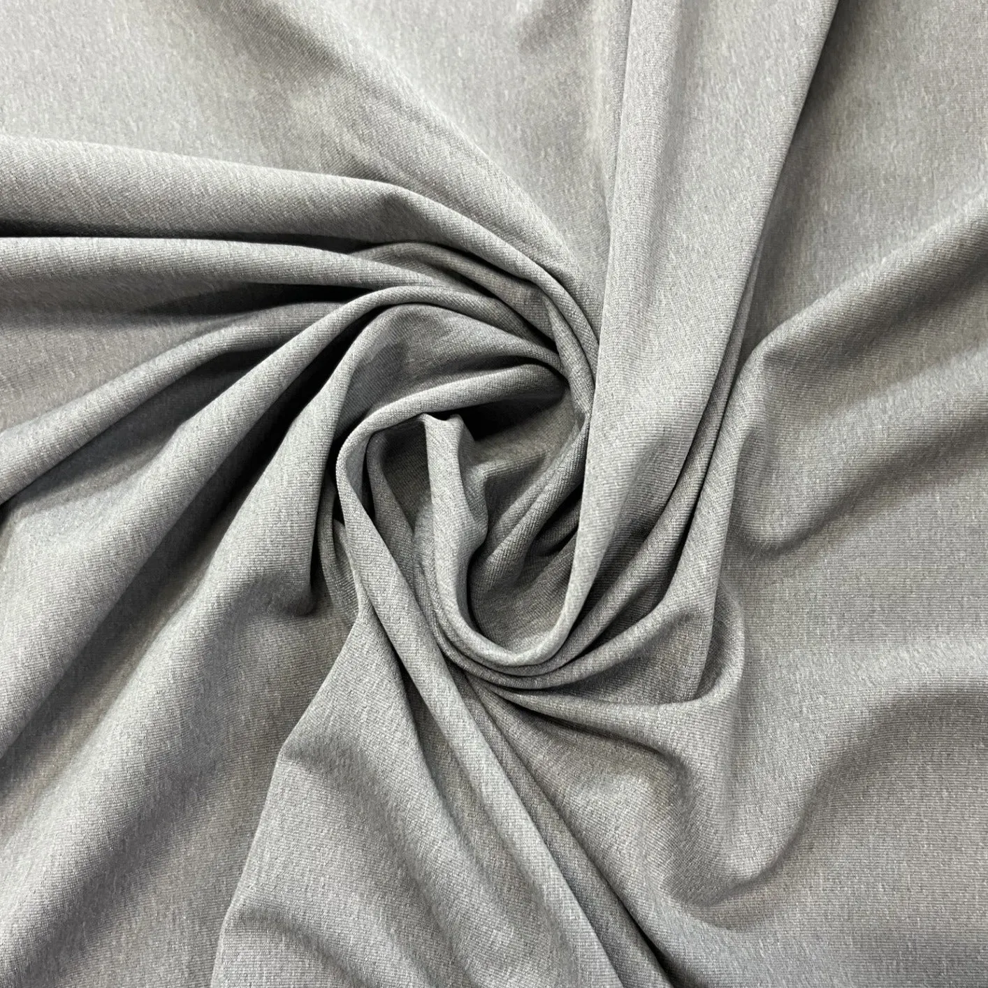 9.4oz Polyester/Spandex Microfiber Fabric - Heather Grey (Sold per Yard)