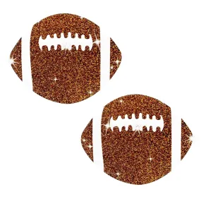 American Football Brown Glitter Nipple Cover Pasties