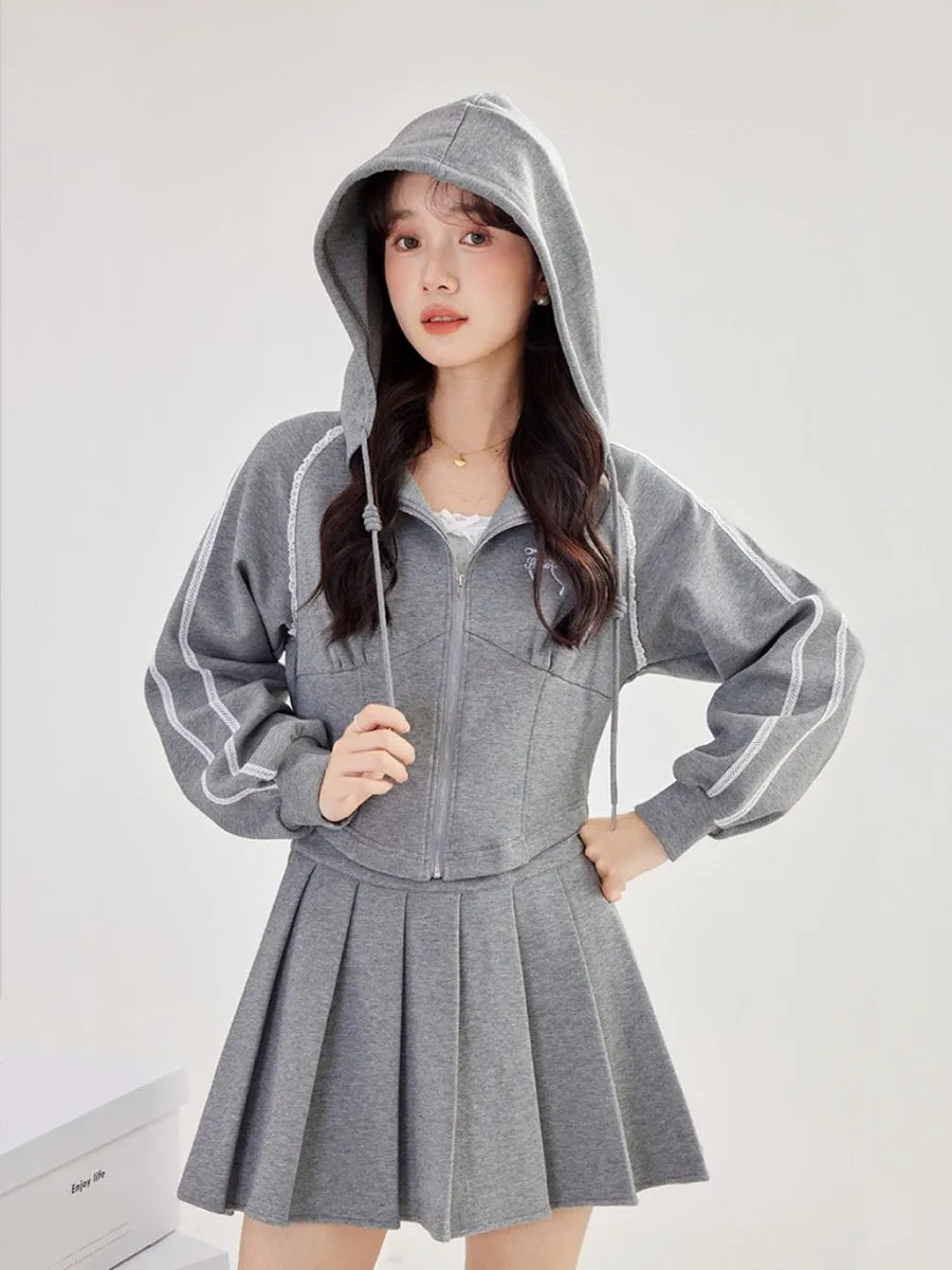 Athleisure Princess Sportswear Zip-Up Hooded Short Jackets