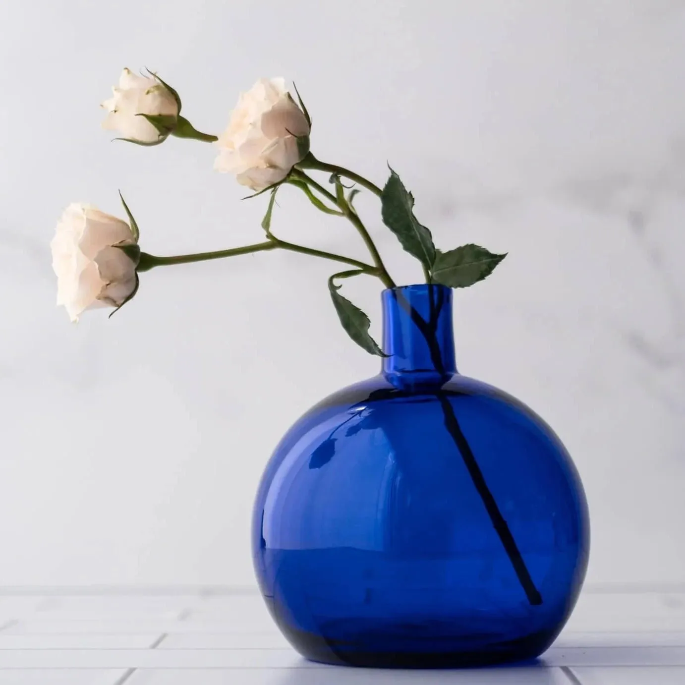 Blenko Cobalt Bud Ball Vase