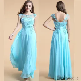 Blue A-line Pretty Cheap Party Evening Long Prom Dresses Online,PD0126