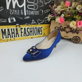 Blue Buckle Shoe in Heel