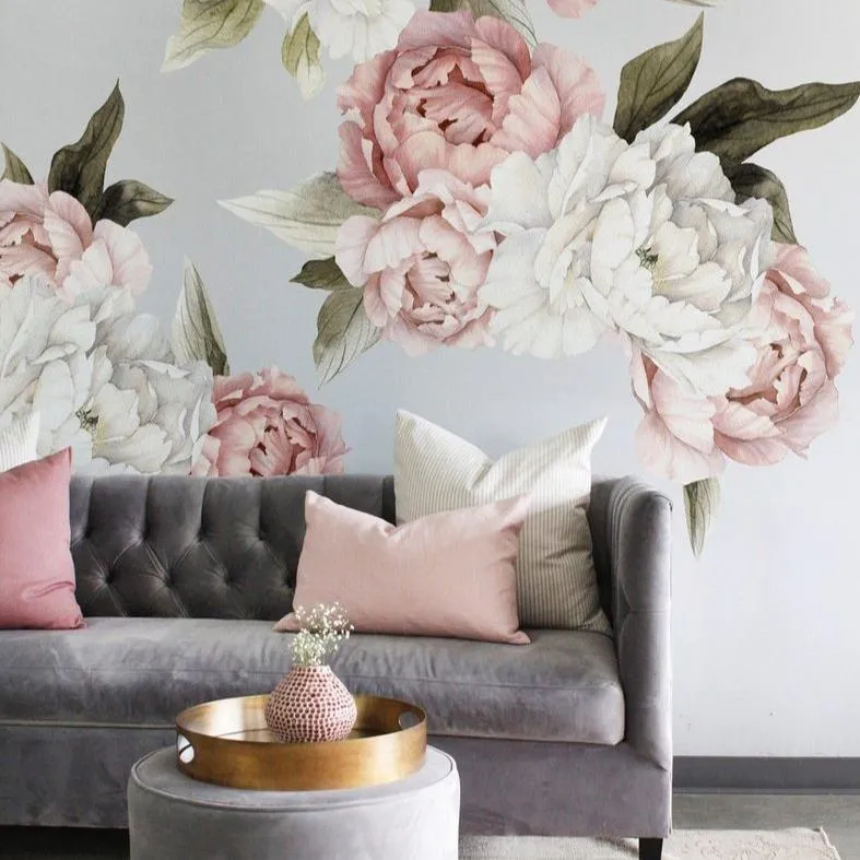 Blushing Peonies Wall Decal Set