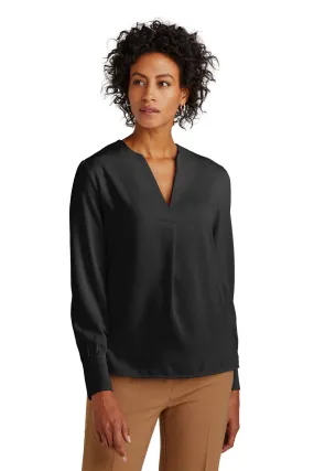 Brooks Brothers Women's Open-Neck Satin Blouse BB18009