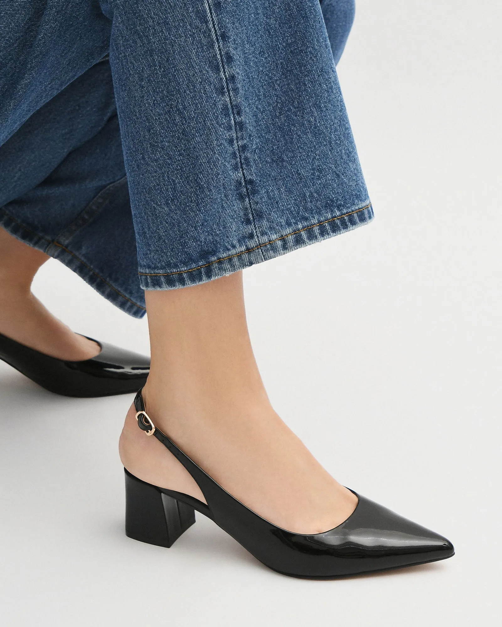 CARA LOW HEELS BLACK LEATHER