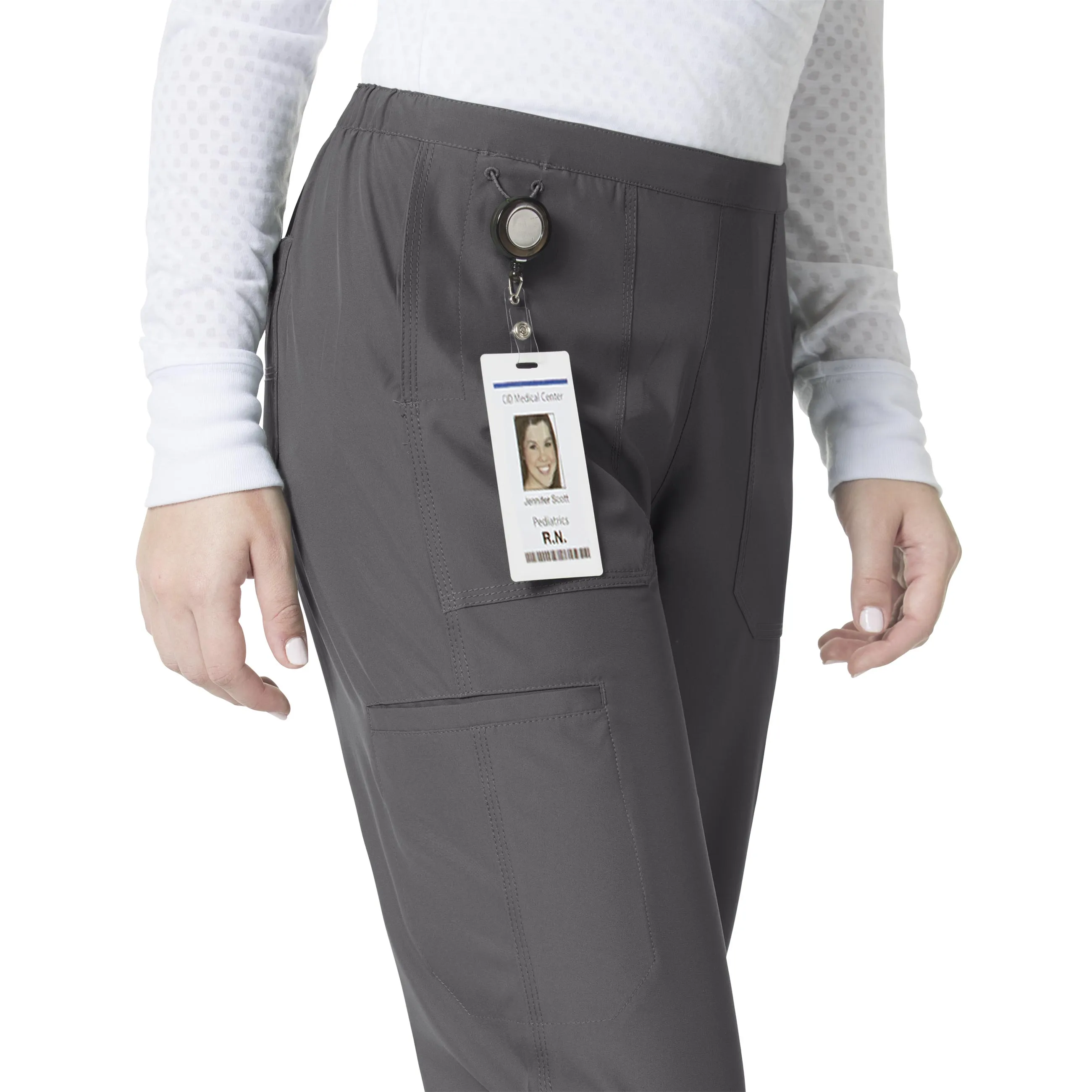 Carhartt Force Liberty Women's Flat Front Straight Leg Scrub Pant - Pewter