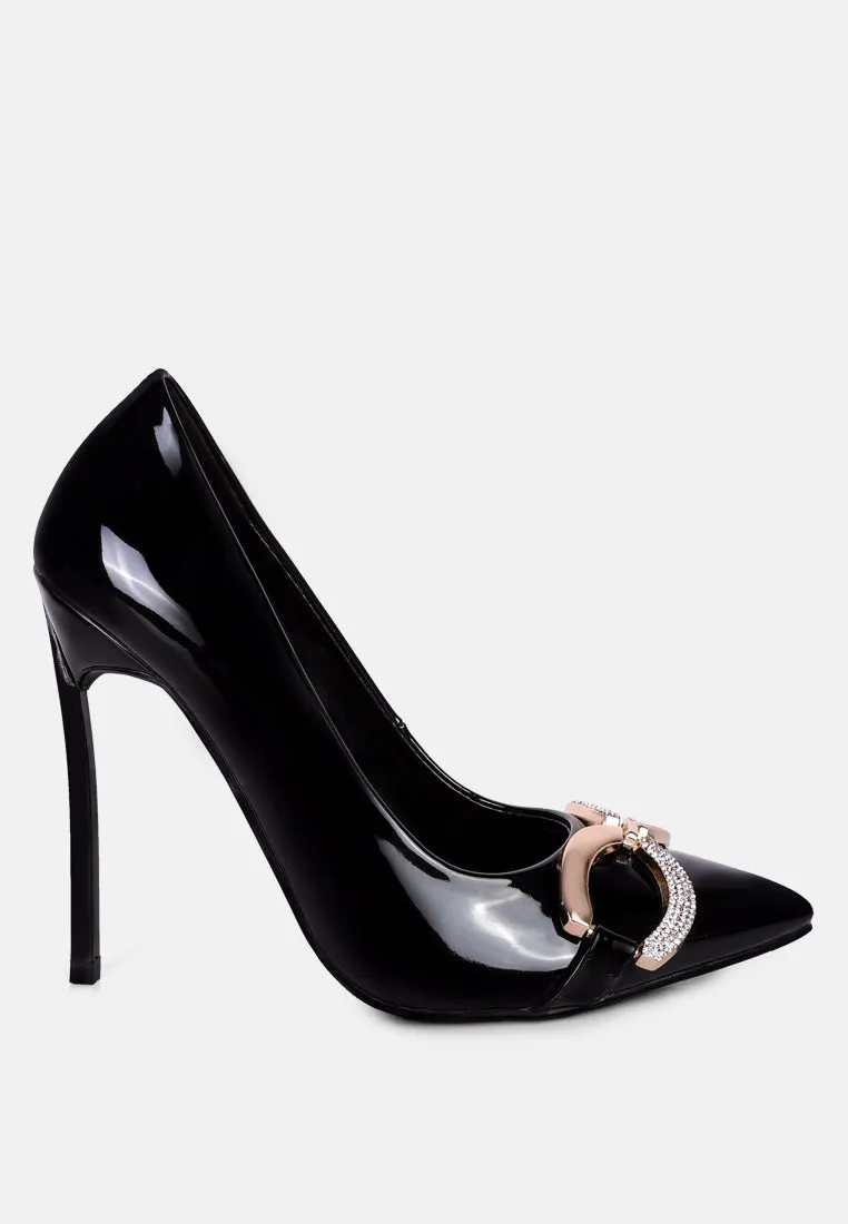 Cocktail Buckle Embellished Stiletto Pump Shoes By Ruw