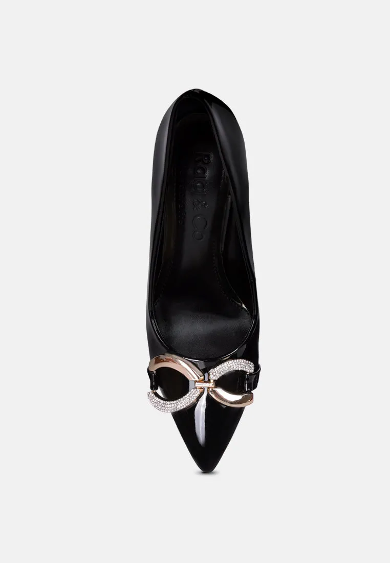 Cocktail Buckle Embellished Stiletto Pump Shoes By Ruw