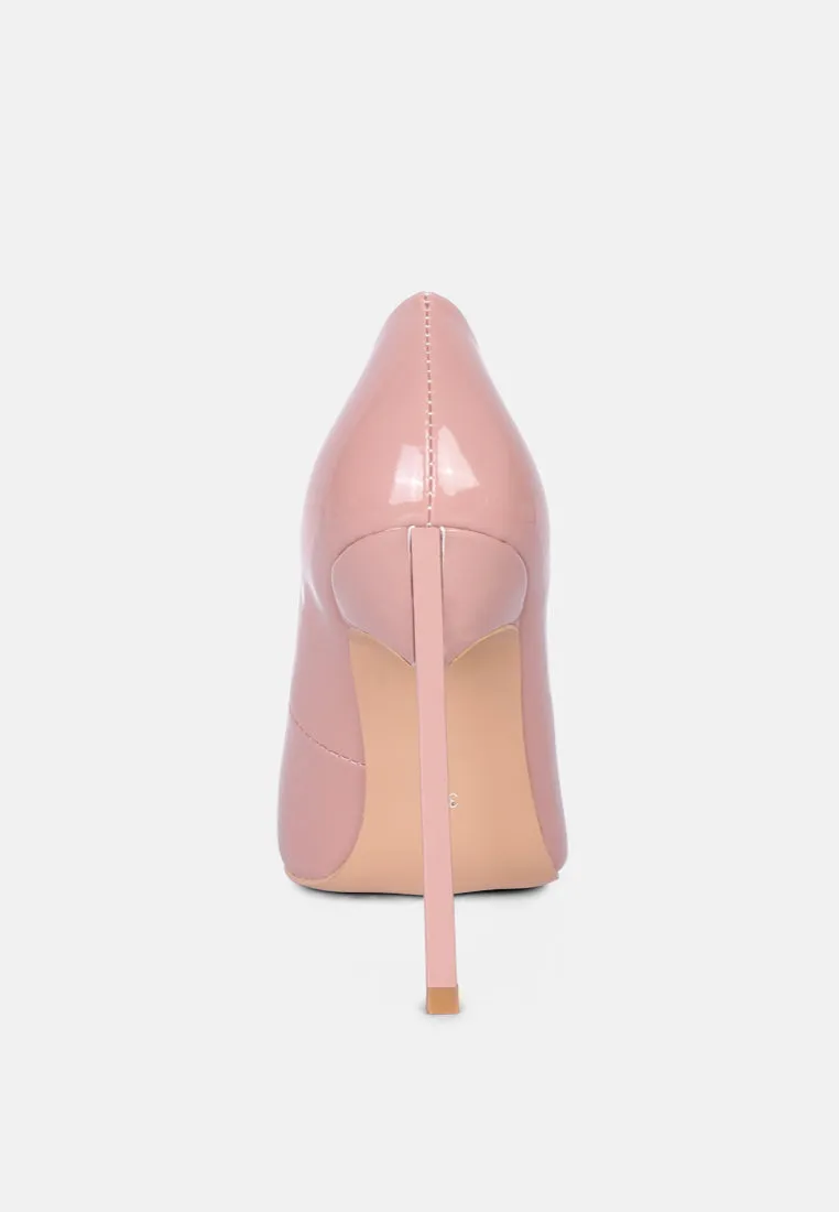 COCKTAIL Buckle Embellished Stiletto Pump Shoes in Blush