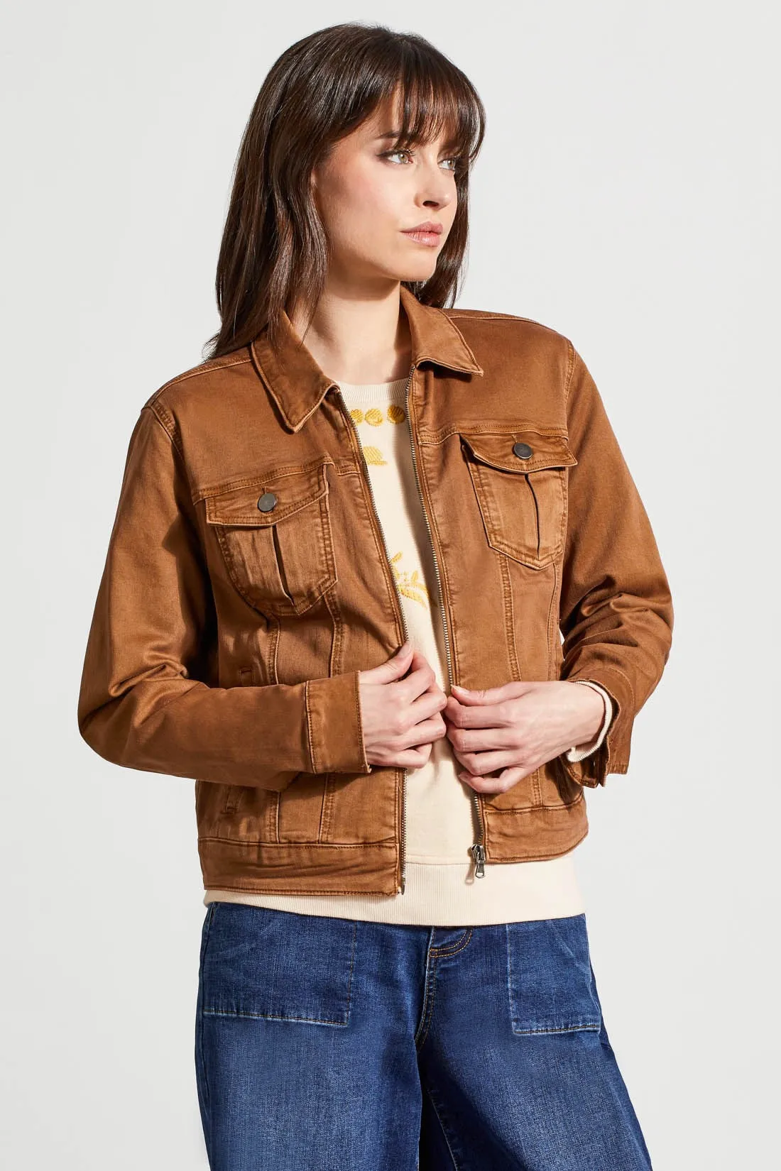 COMFORT STRETCH ZIP-UP JACKET-Walnut