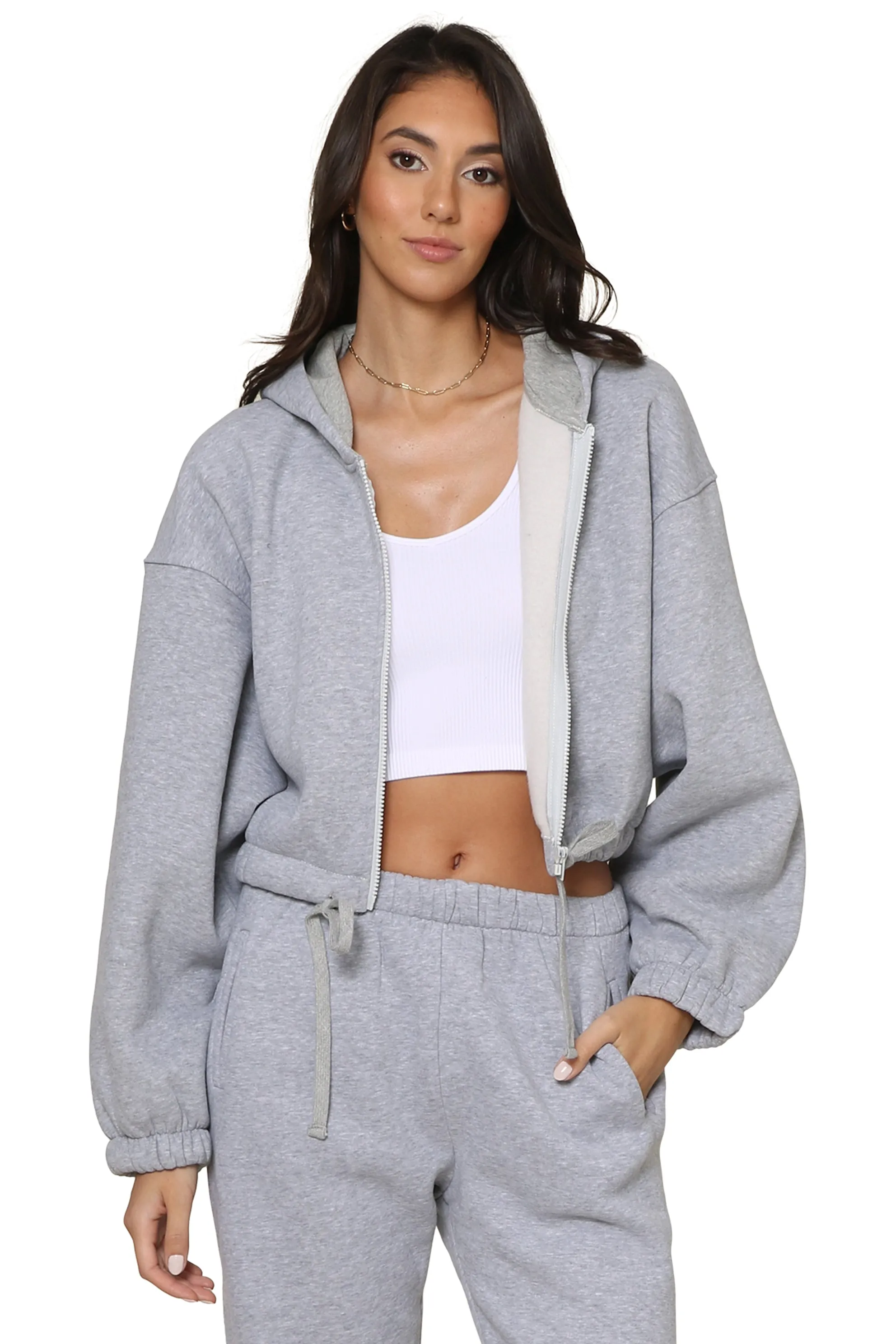 Cozy Nights Cropped Zip Up