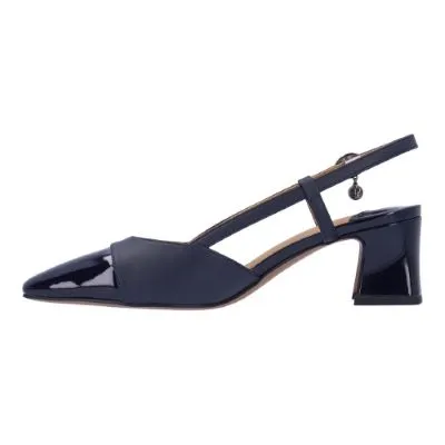 CYRENE-NAVY LEATHERETTE/PATENT| J Renee