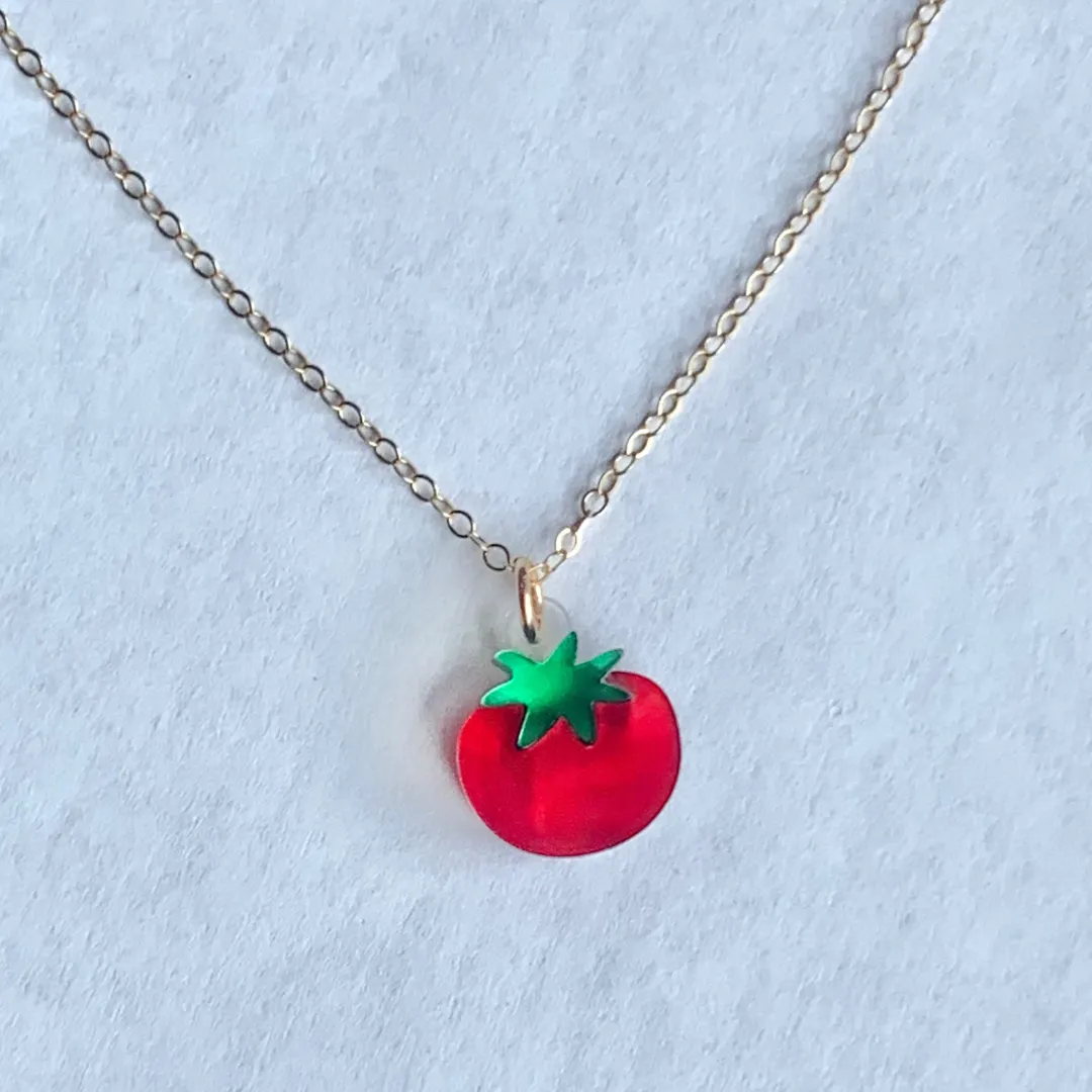 Dainty Tomato Necklace by Elise Design