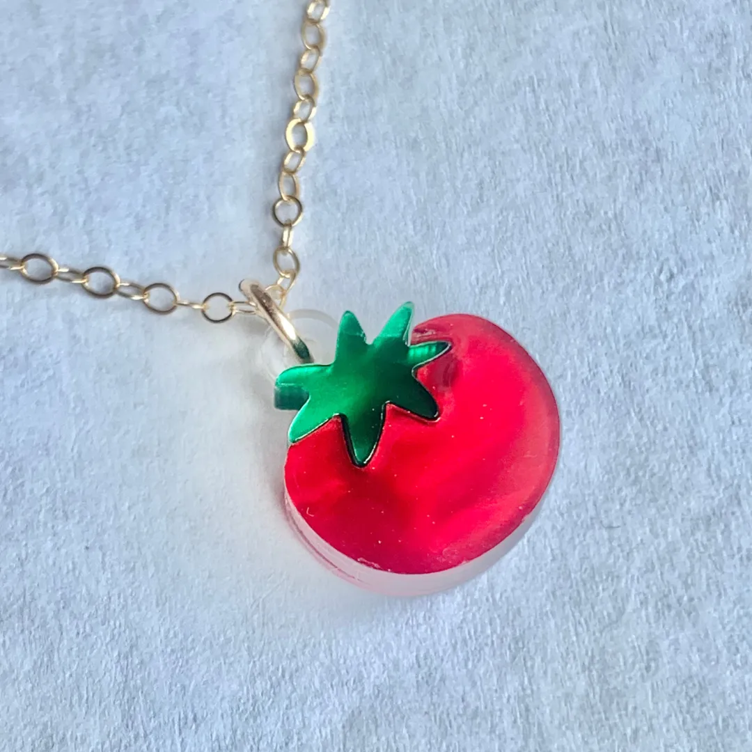 Dainty Tomato Necklace by Elise Design