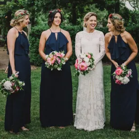 Dark Teal A-line Bridesmaid Dresses, Cheap Bridesmaid Dresses, Long Bridesmaid Dresses, PD0510