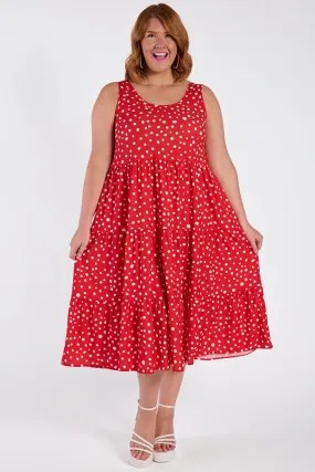 Debbie Red Spot Dress