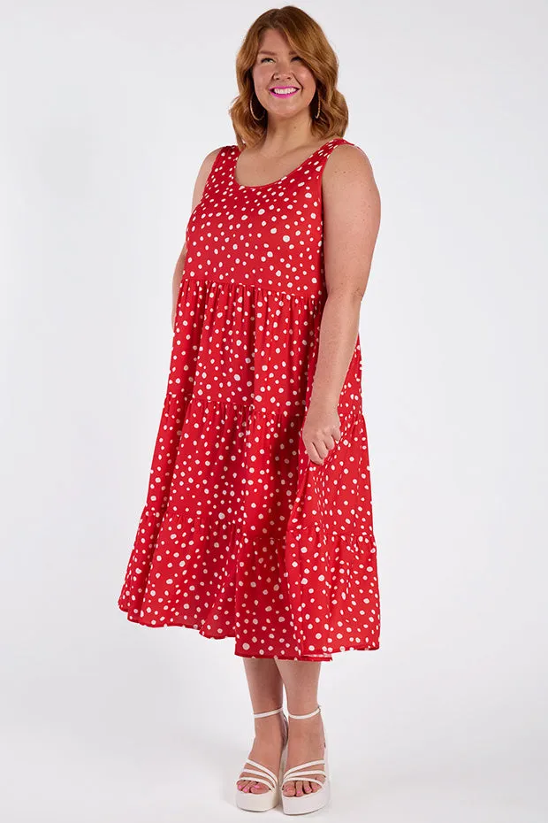 Debbie Red Spot Dress