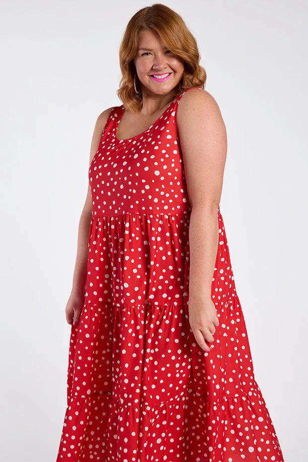 Debbie Red Spot Dress