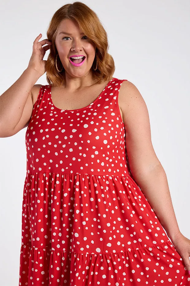 Debbie Red Spot Dress