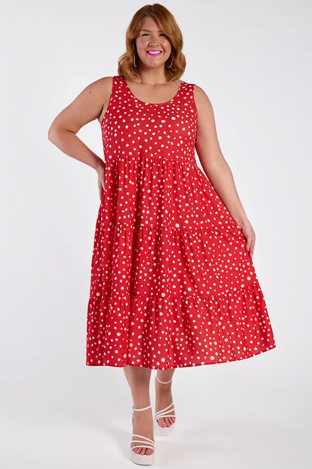 Debbie Red Spot Dress