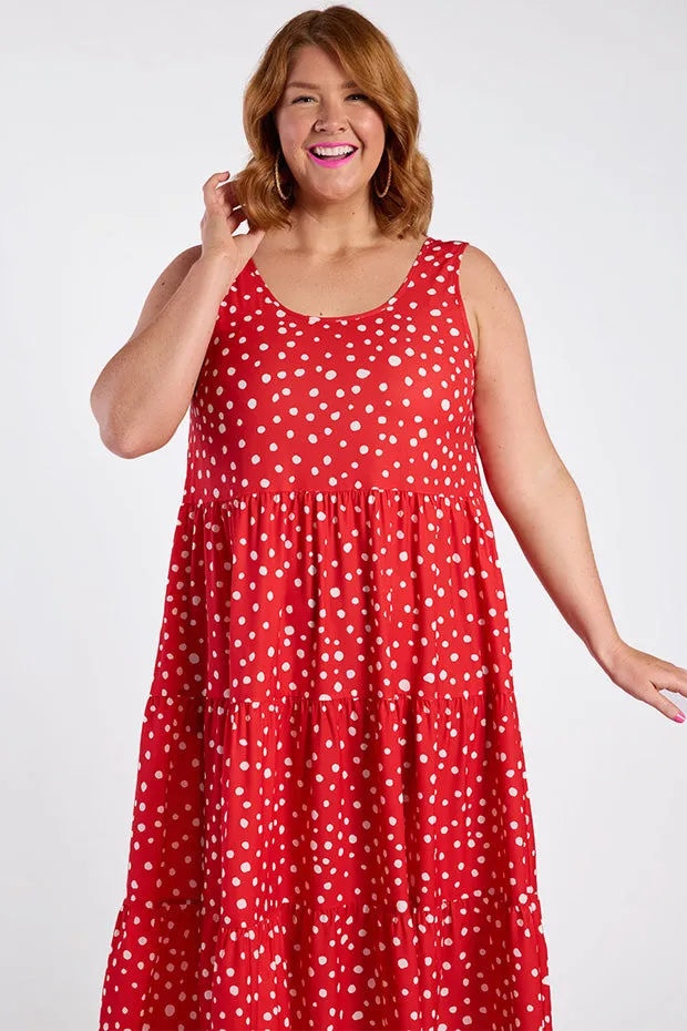 Debbie Red Spot Dress