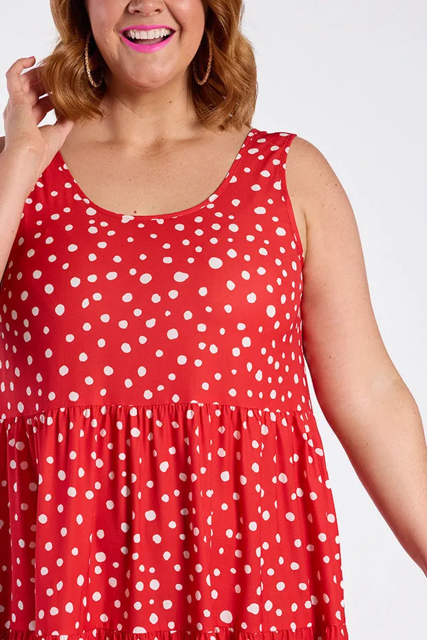 Debbie Red Spot Dress