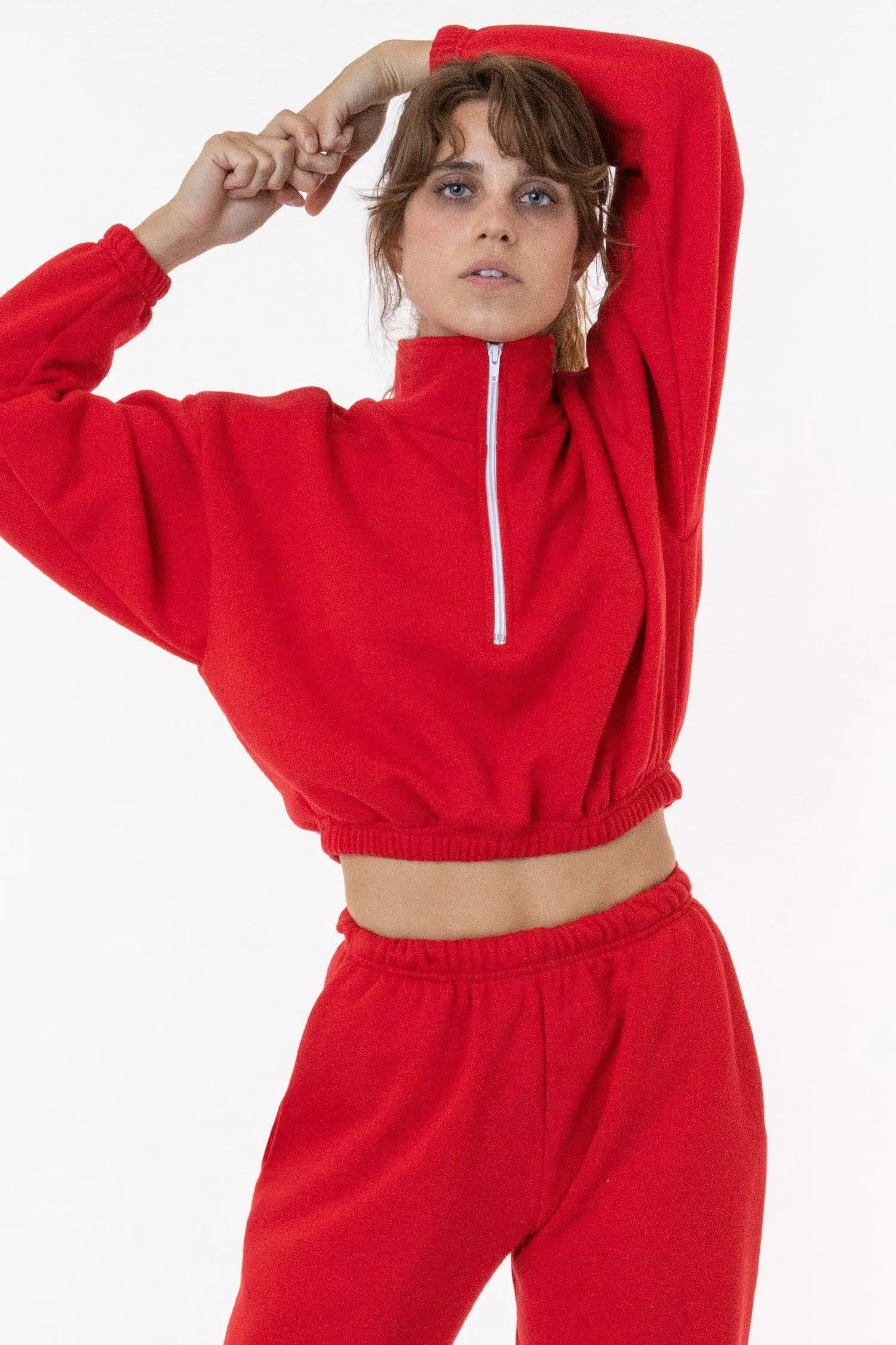 F396 - Flex Fleece Half Zip Cropped Pullover