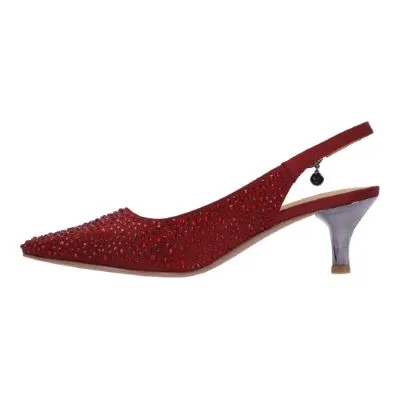 FERRYANNE-BURGUNDY SATIN/STONES | L'AMOUR DES PIEDS