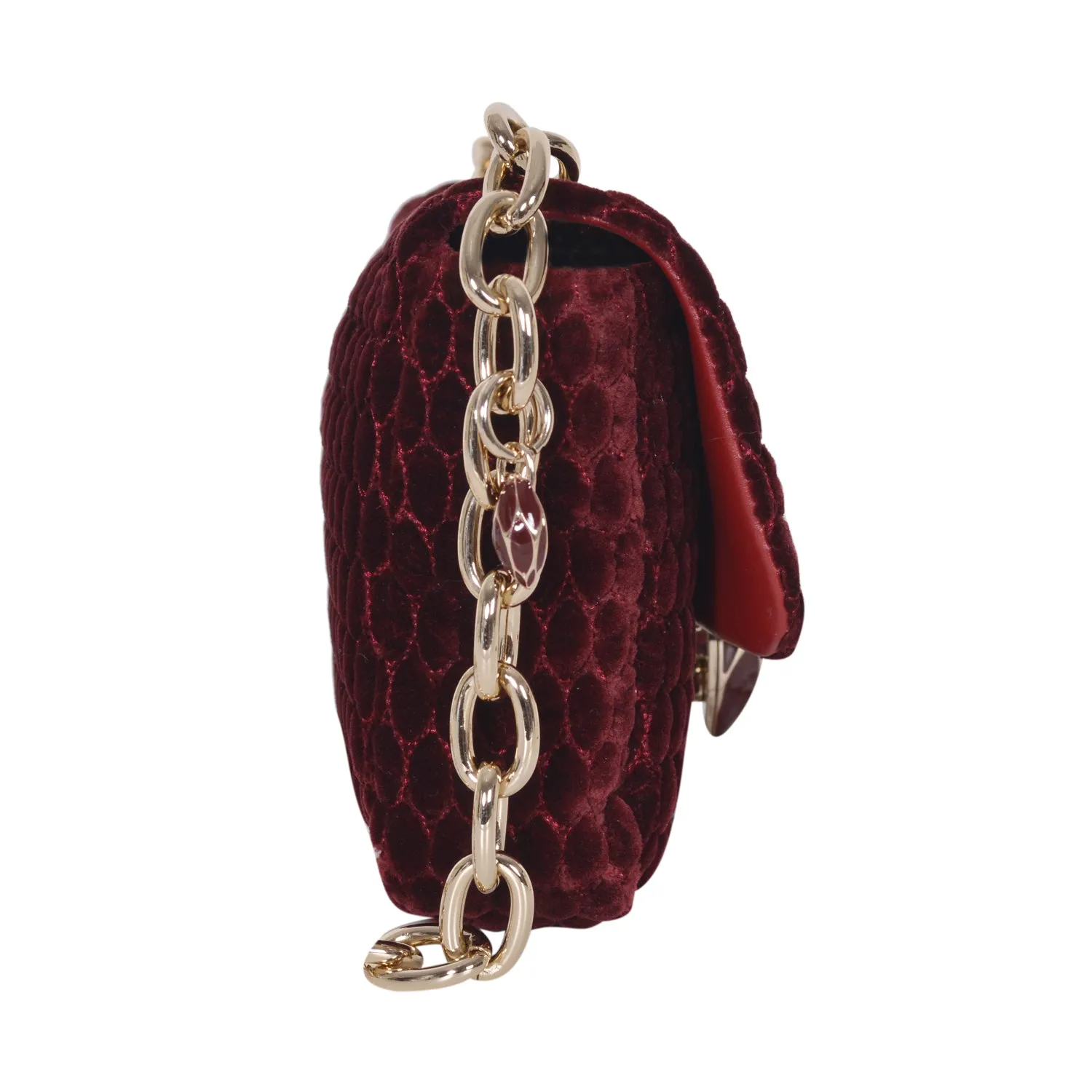 F.E.V BORDEAUX QUILTED VELVET ASPEN BUM-CHAIN BAG