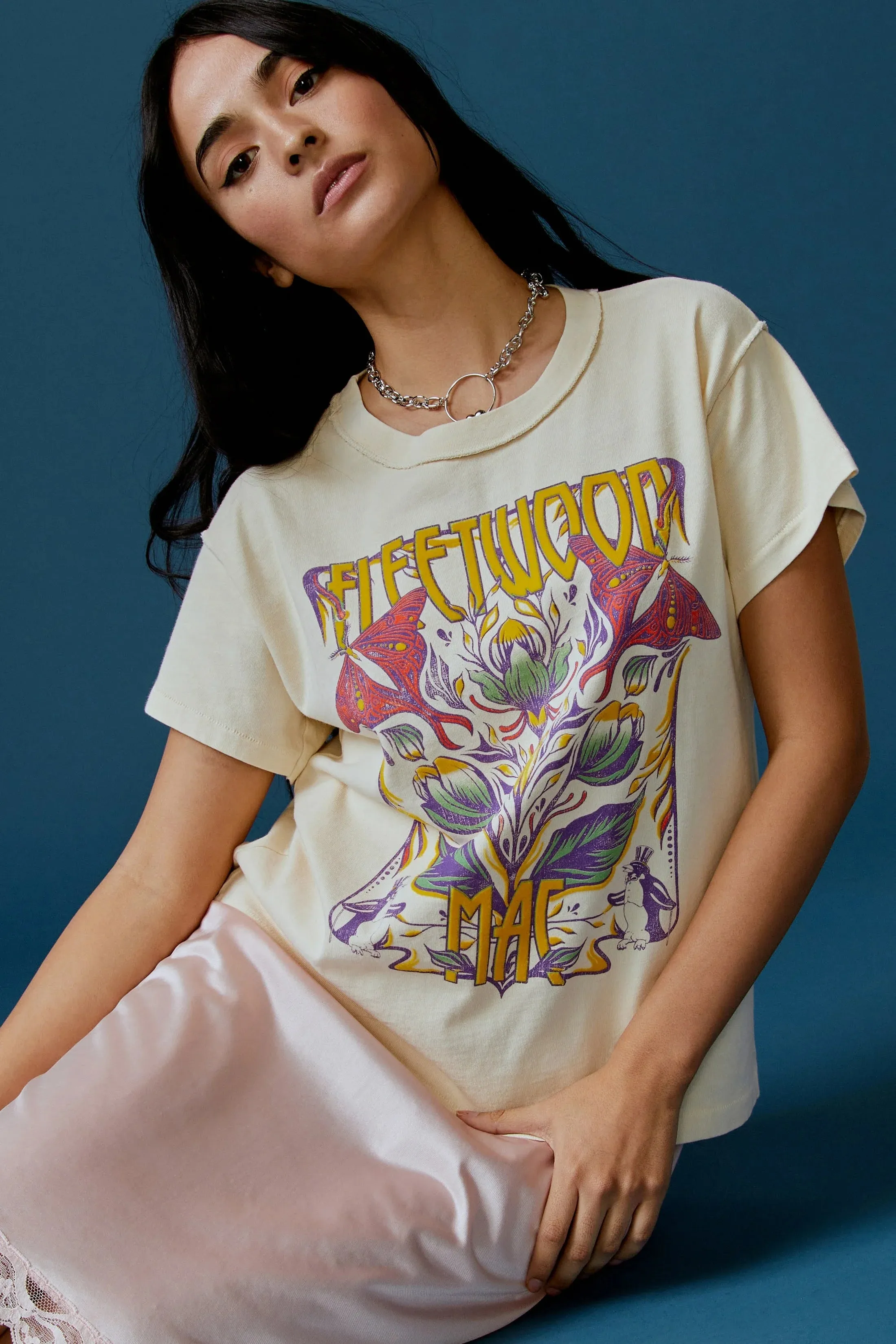 Fleetwood Mac Butterflies Reverse GF Tee | Parchment