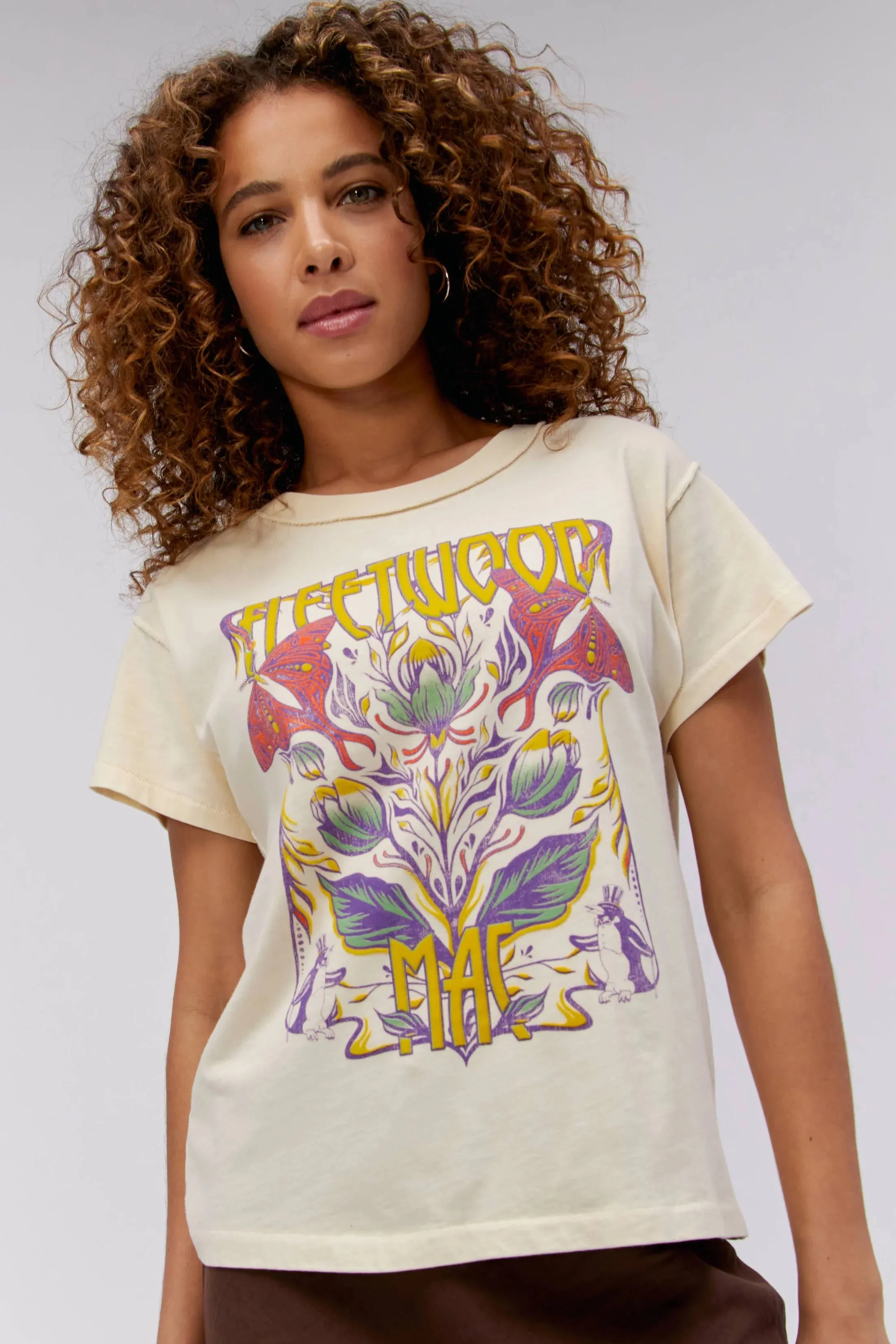 Fleetwood Mac Butterflies Reverse GF Tee | Parchment