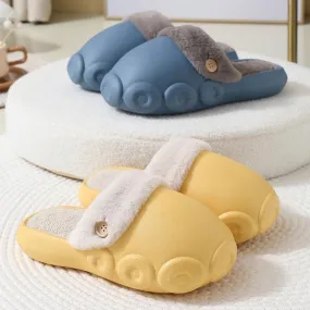 Fluffy Detachable Fleece Slippers - Waterproof & Non-Slip