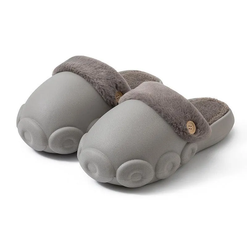 Fluffy Detachable Fleece Slippers - Waterproof & Non-Slip