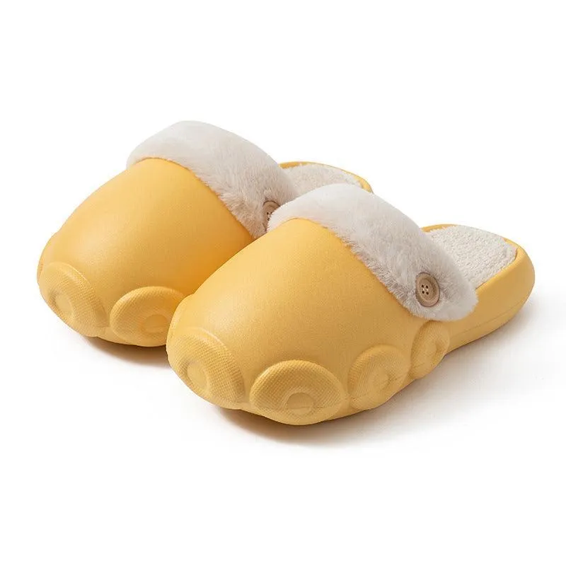 Fluffy Detachable Fleece Slippers - Waterproof & Non-Slip