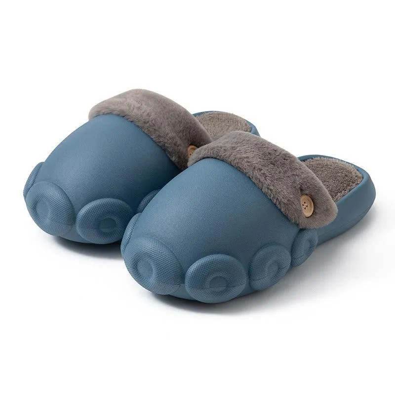 Fluffy Detachable Fleece Slippers - Waterproof & Non-Slip