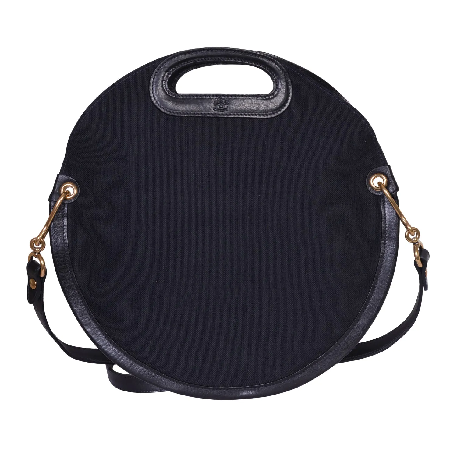 IL BISONTE  CASUAL WOMEN'S CIRCULAR HANDBAG IN BLACK TECHNICAL FABRIC