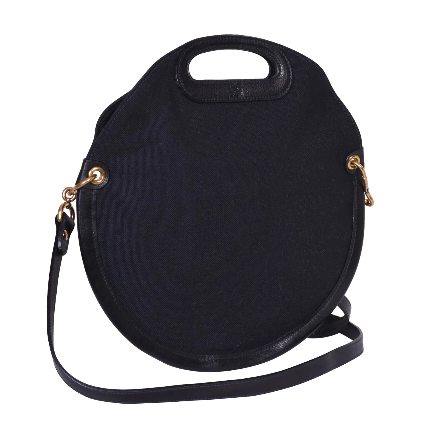 IL BISONTE  CASUAL WOMEN'S CIRCULAR HANDBAG IN BLACK TECHNICAL FABRIC