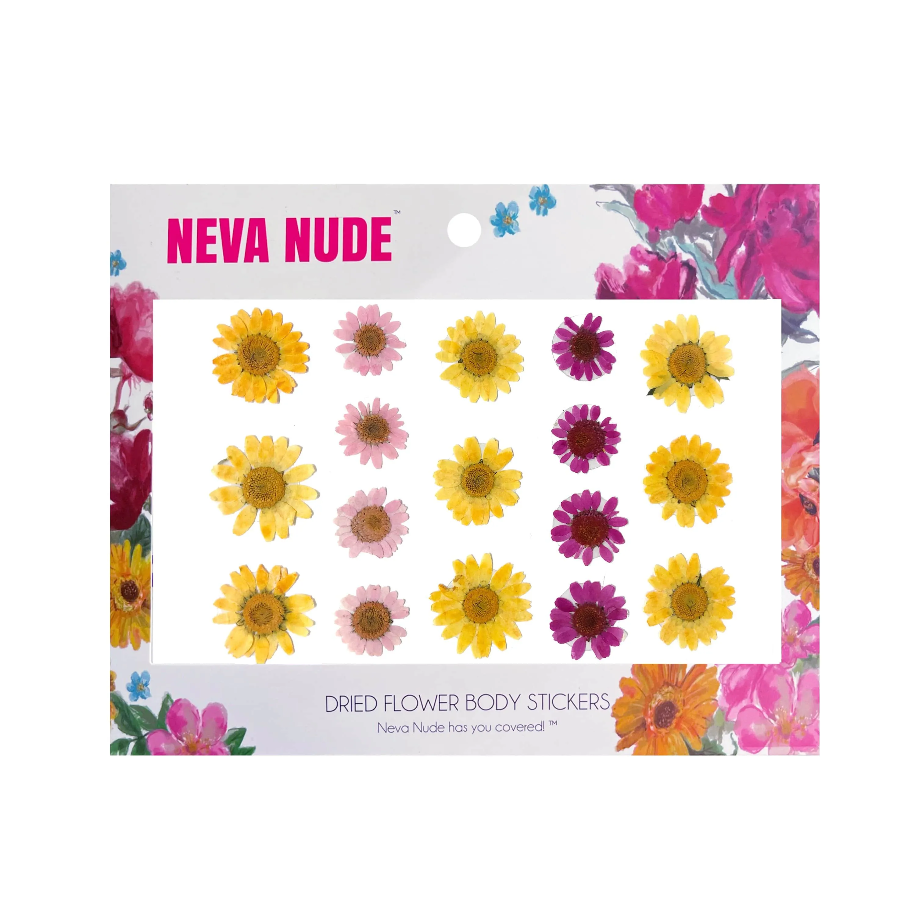 Indio Empress Yellow Real Dried Pressed Flower Face & Body Stickers