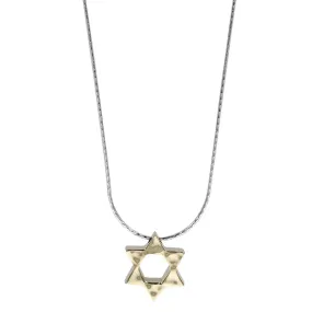 Israeli Artisan Golden Star Of David Necklace