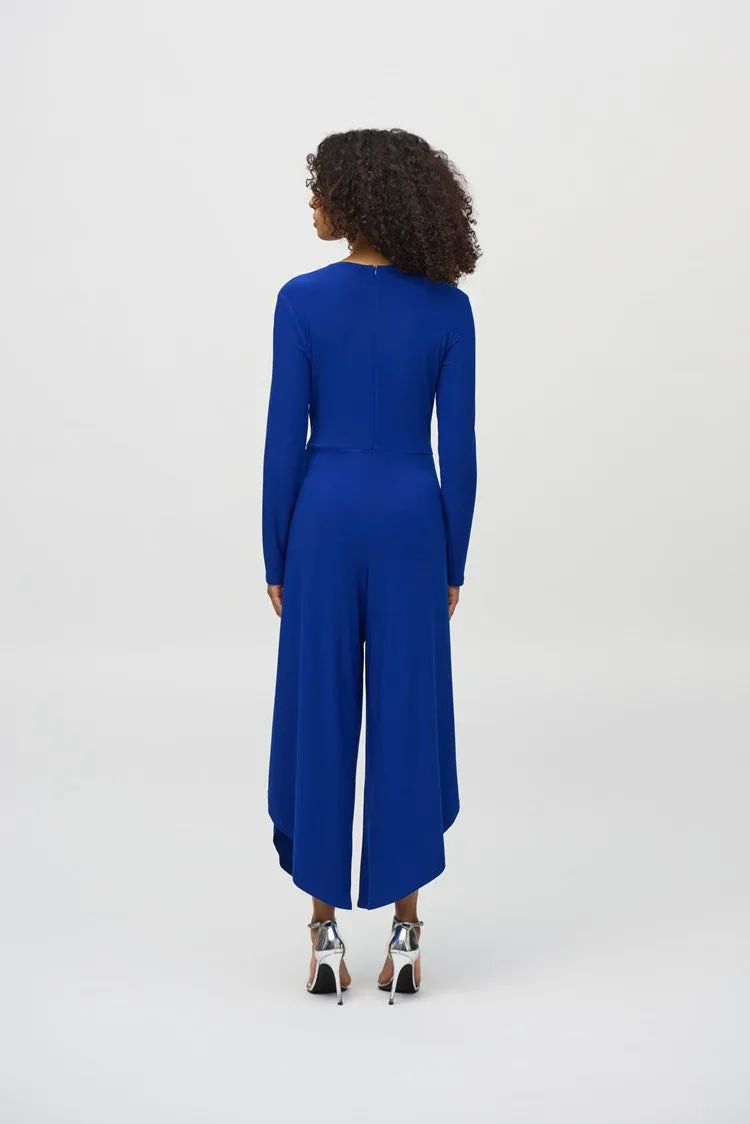 Joseph Ribkoff Royal Sapphire Silky Knit Wrap Culotte Jumpsuit