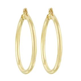 Large Slim Lever Back Hoop Earrings