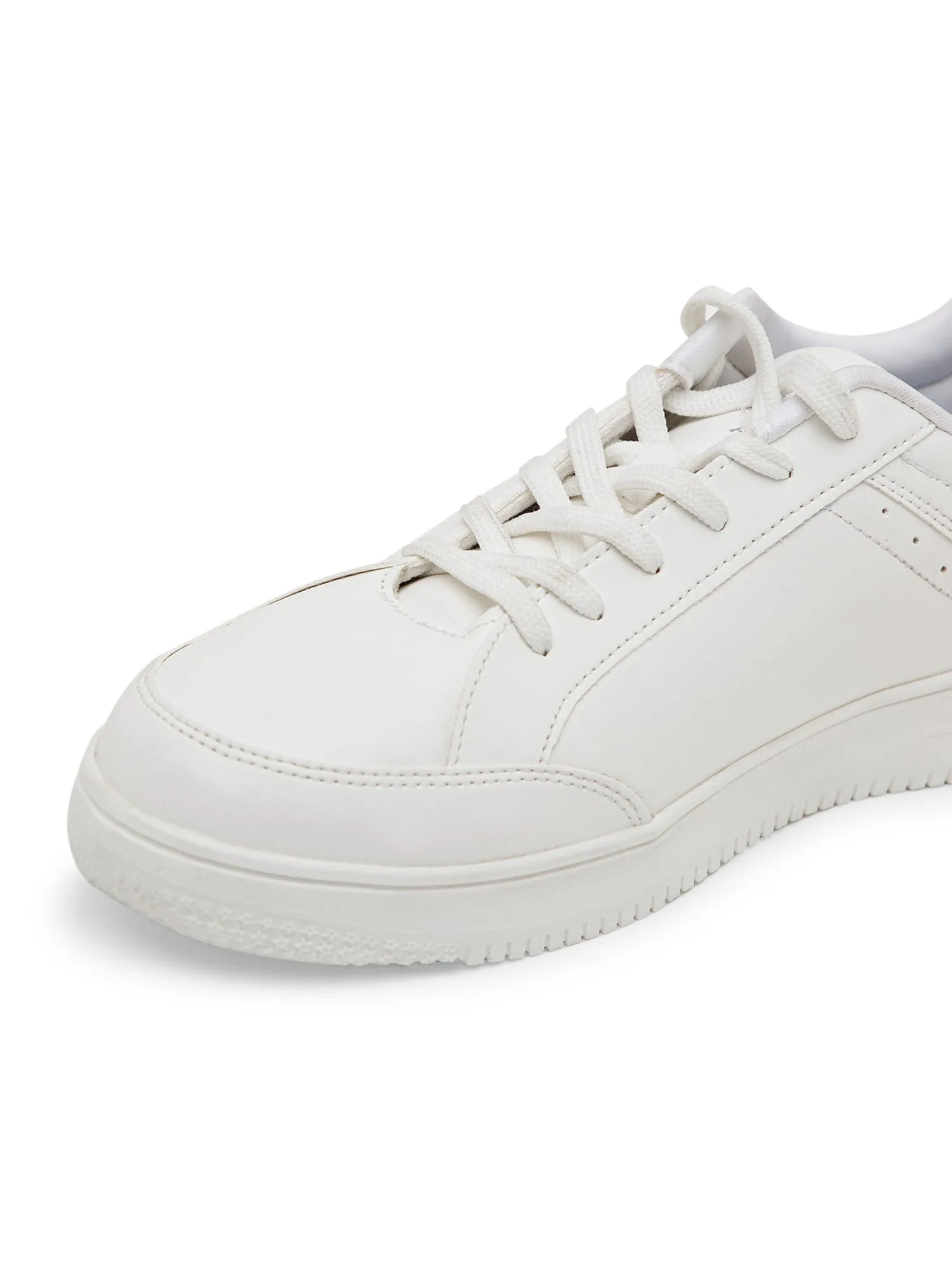 Men Lace-Up White Casual Sneakers