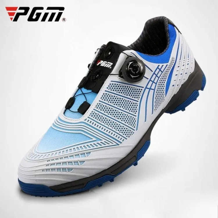 Men's Outdoor Non-Slip Golf Sneakers with Knob Buckle and Lace Design