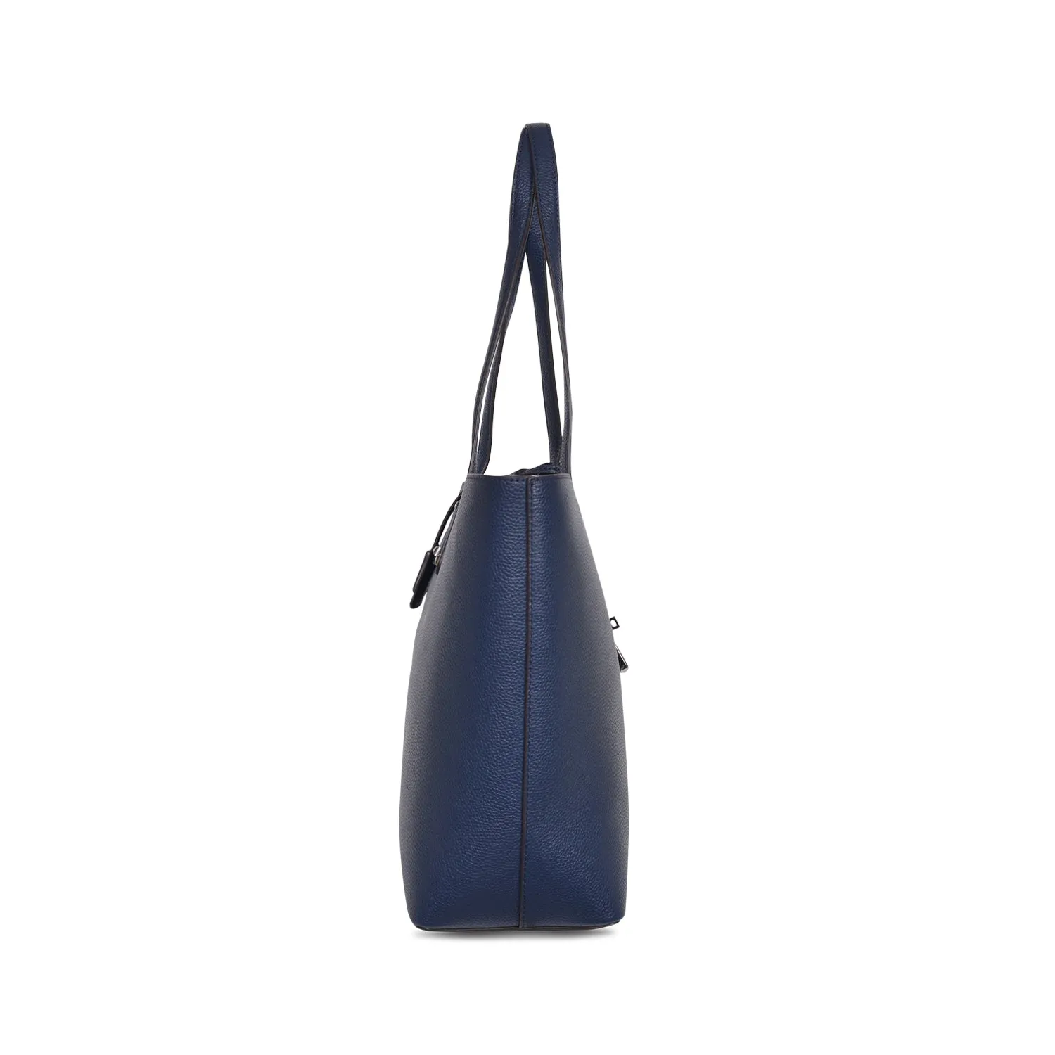 MICHAEL KORS KARSON LARGE NAVY LEATHER CARRY-ALL TOTE  BAG