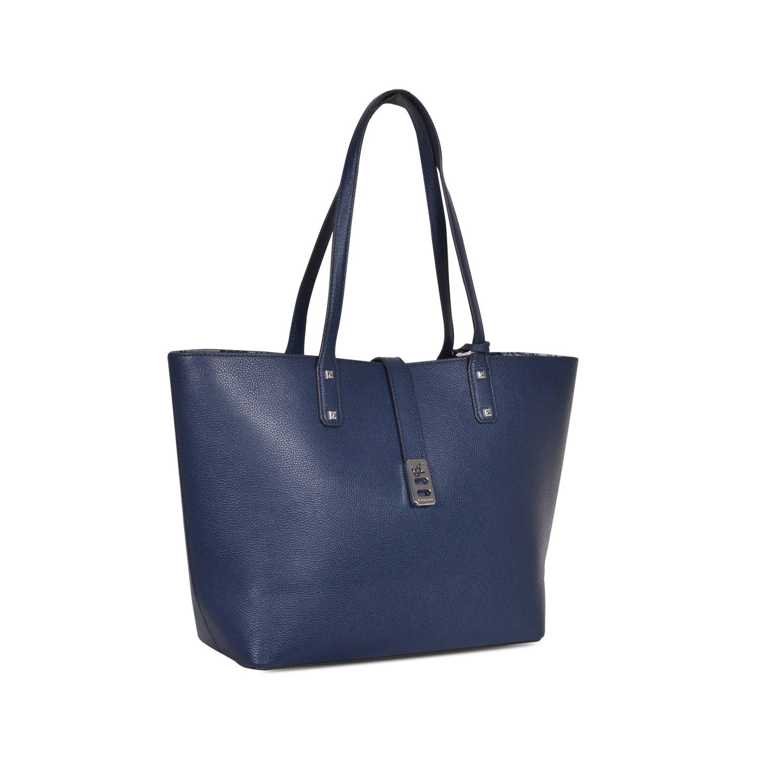 MICHAEL KORS KARSON LARGE NAVY LEATHER CARRY-ALL TOTE  BAG