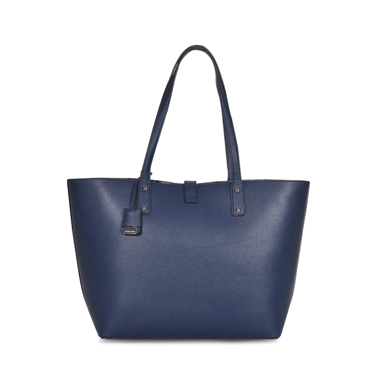 MICHAEL KORS KARSON LARGE NAVY LEATHER CARRY-ALL TOTE  BAG