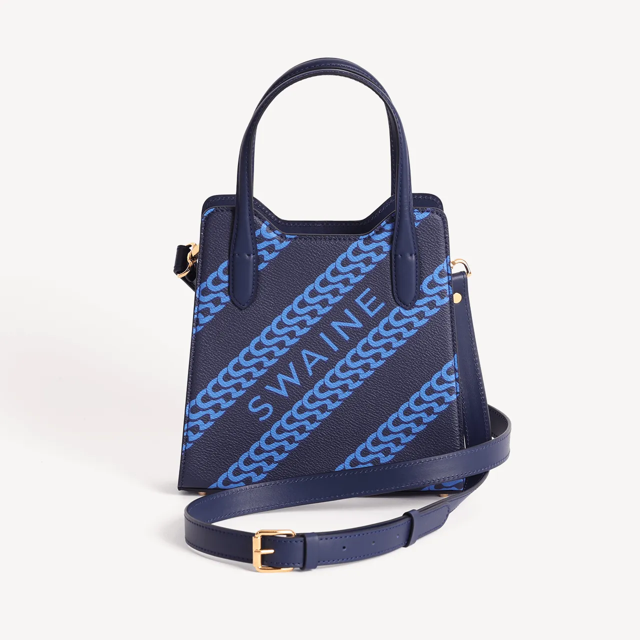 Mini Swaine Small Monogram Print - Blue