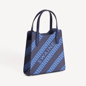 Mini Swaine Small Monogram Print - Blue