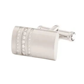 Montblanc Rectangular Stainless Steel Diamond Cufflinks